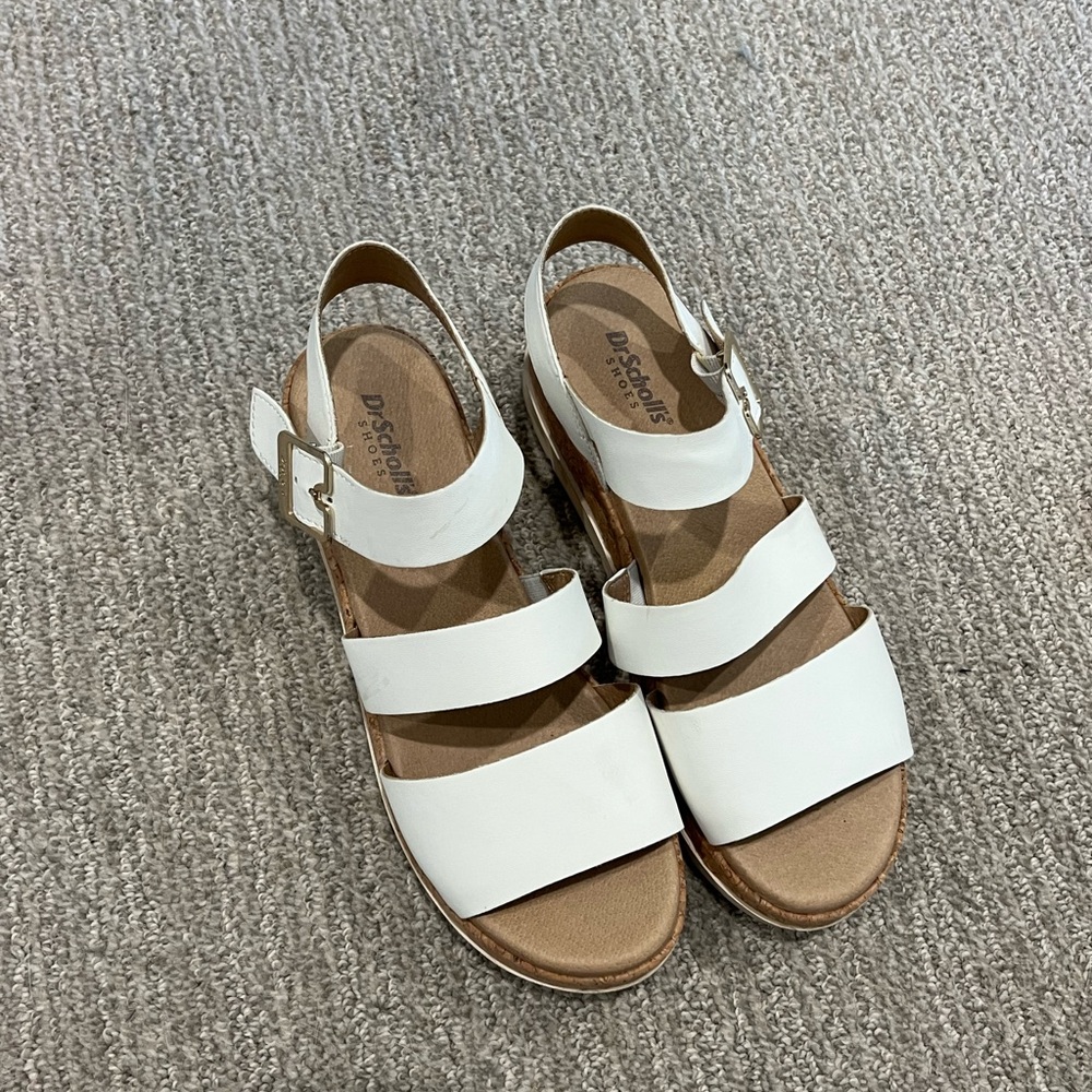 Dr. Scholl's White Strappy Sandals